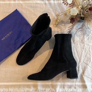 Aquazzura Saint Honore Suede Booties - Black
